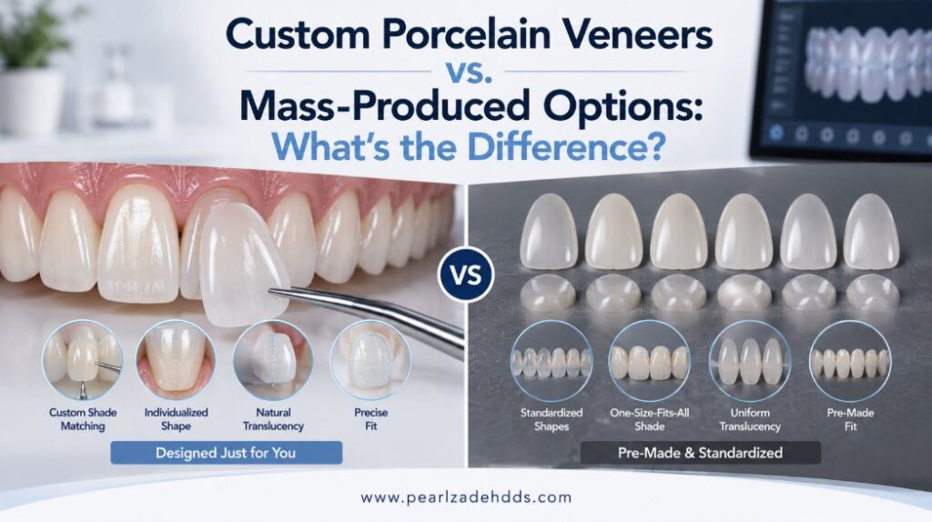 Custom Porcelain Veneers vs. Mass-Produced Options: What's the Difference?