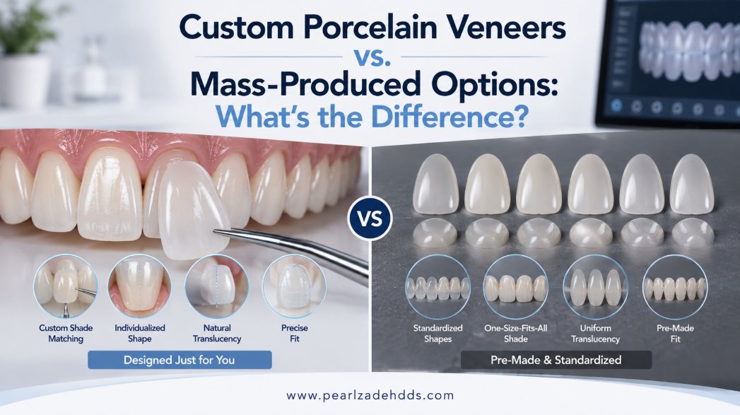 Custom Porcelain Veneers vs. Mass-Produced Options: What’s the Difference?