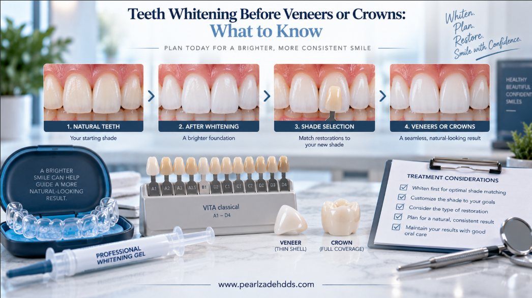 Teeth Whitening Before Veneers or Crowns: What to Know