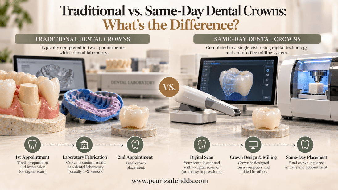 Traditional vs. Same-Day Dental Crowns: What’s the Difference?