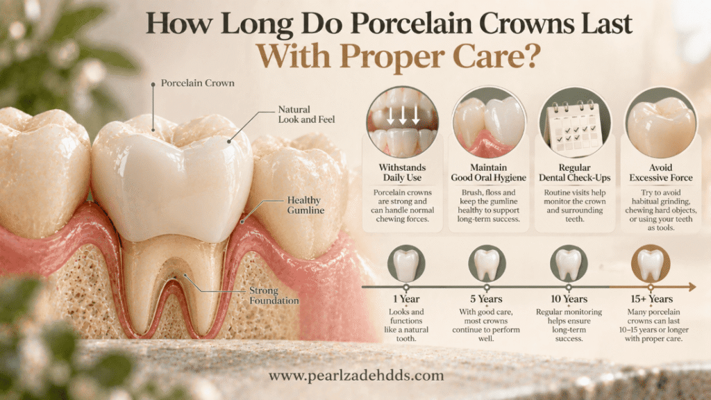 how long do porcelain crowns last