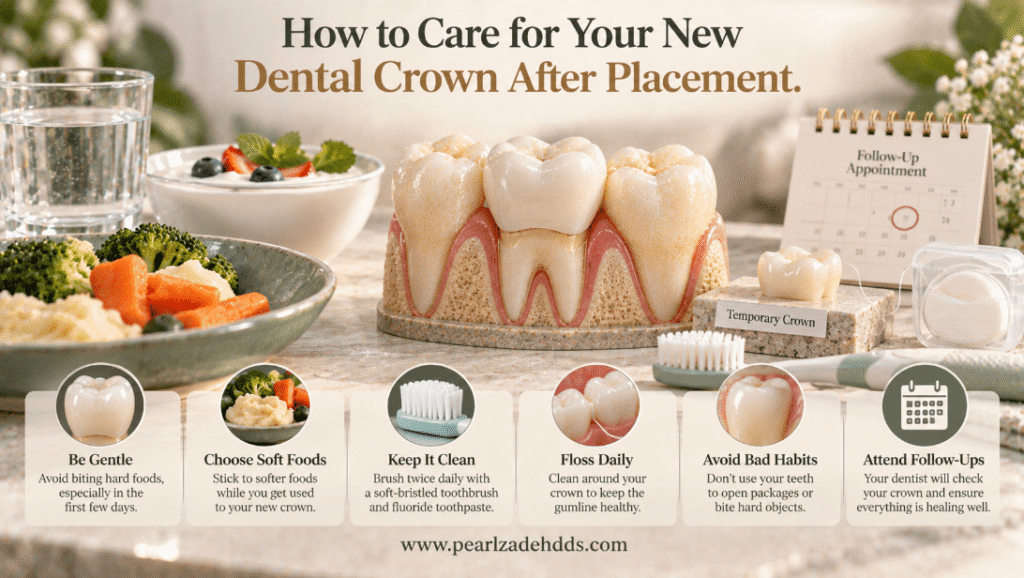 how to care for a new dental crown