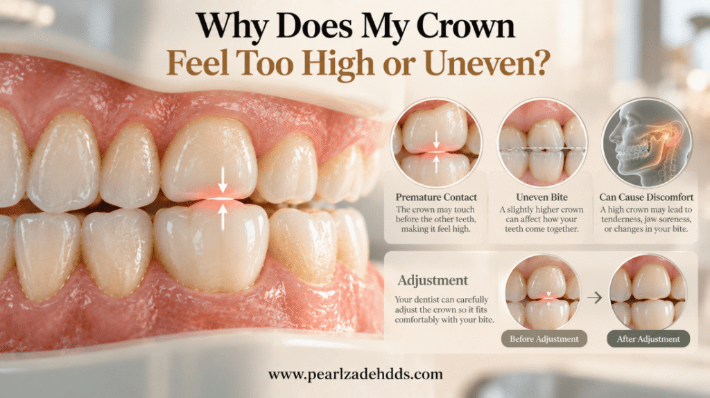 why does my crown feel too high