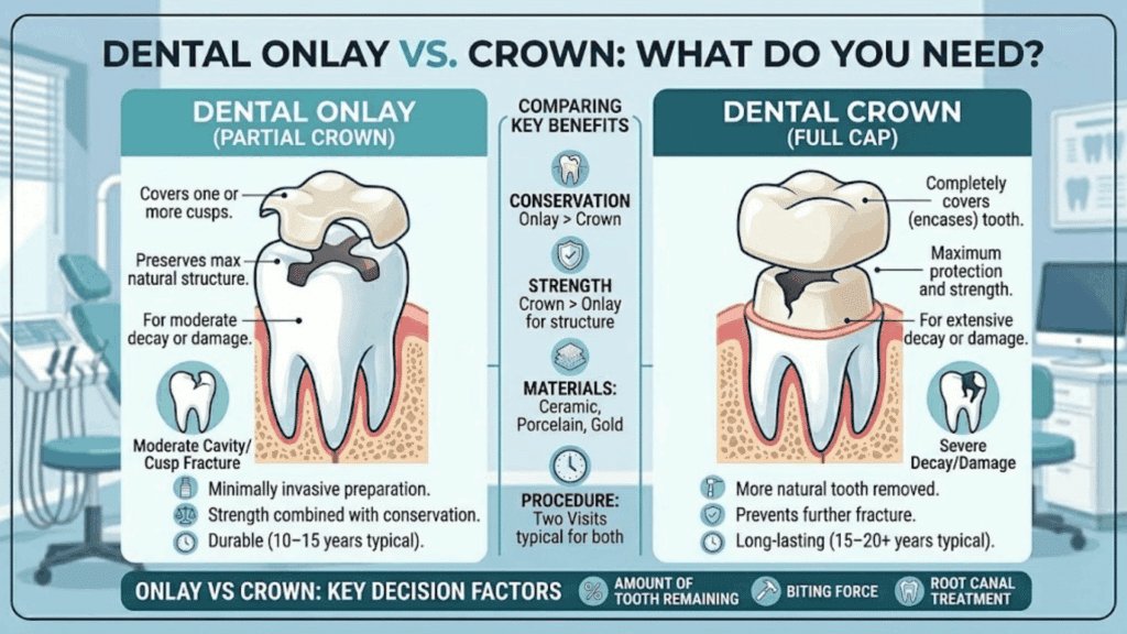 Onlay vs Crown